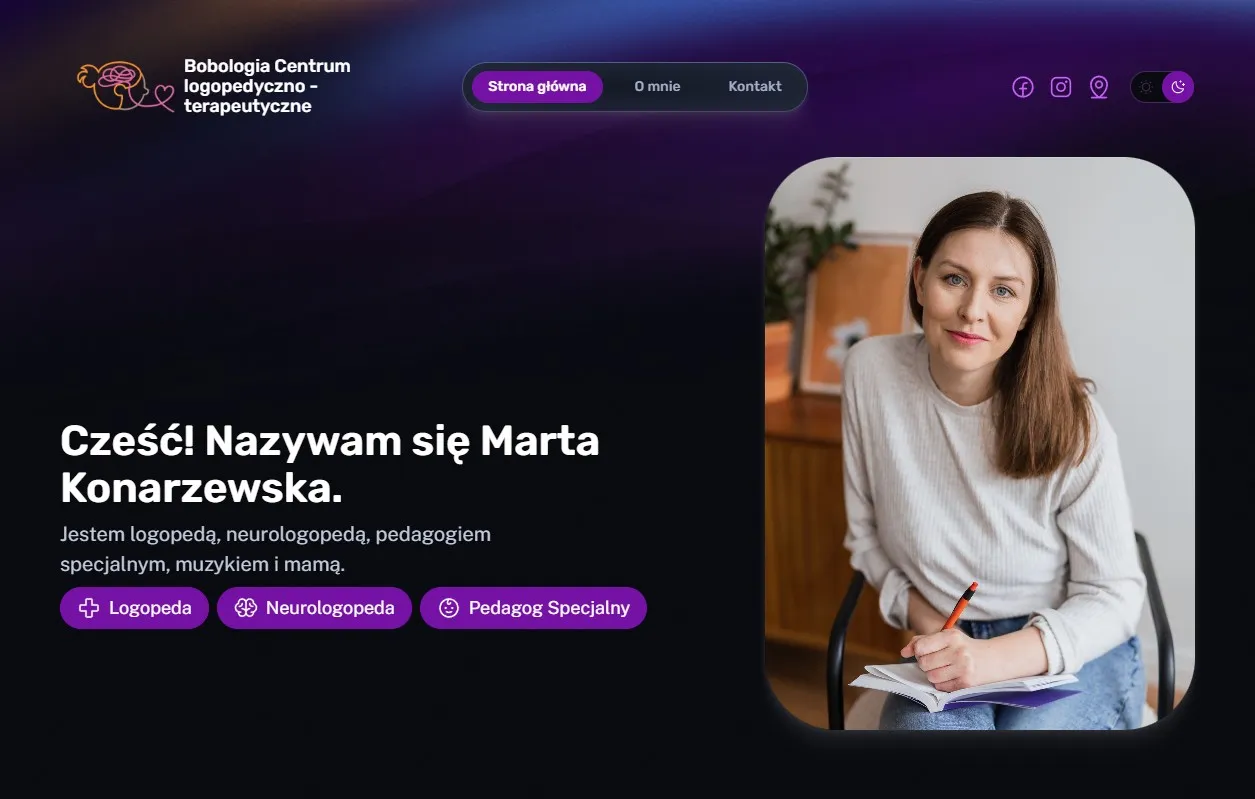 Bobologia therapy website with modern, responsive design