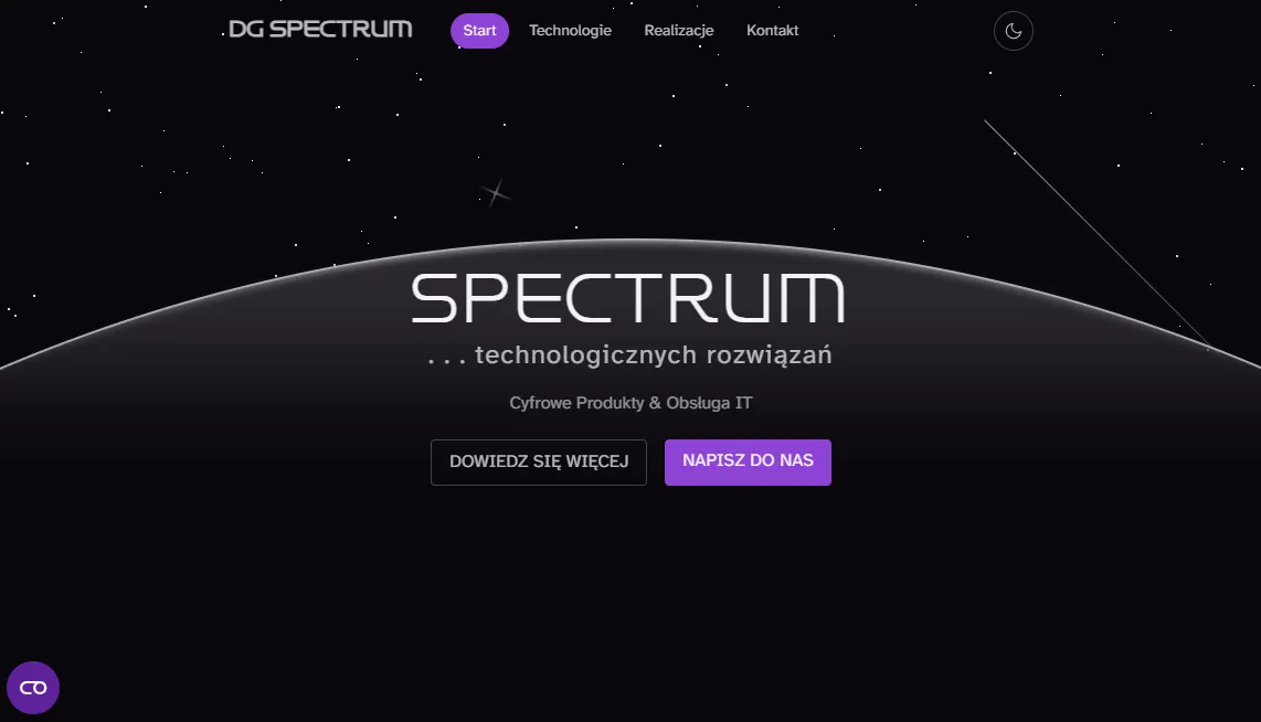 DG Spectrum web development platform dashboard
