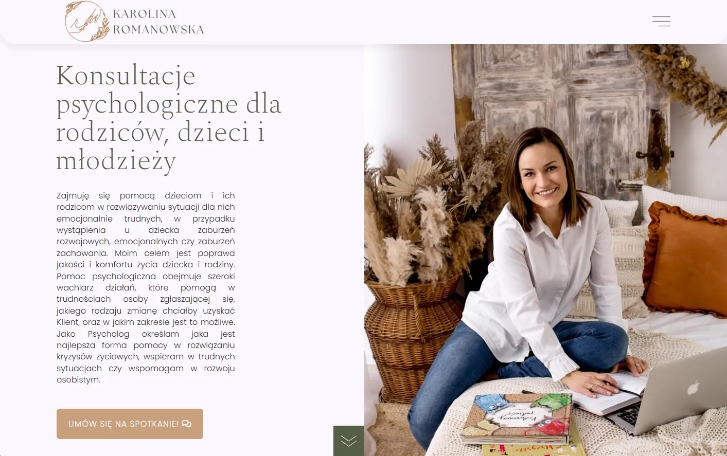 Karolina Romanowska photography portfolio website with dynamic gallery