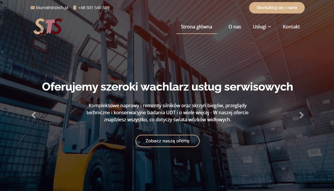 STS Tech corporate website and project management dashboard